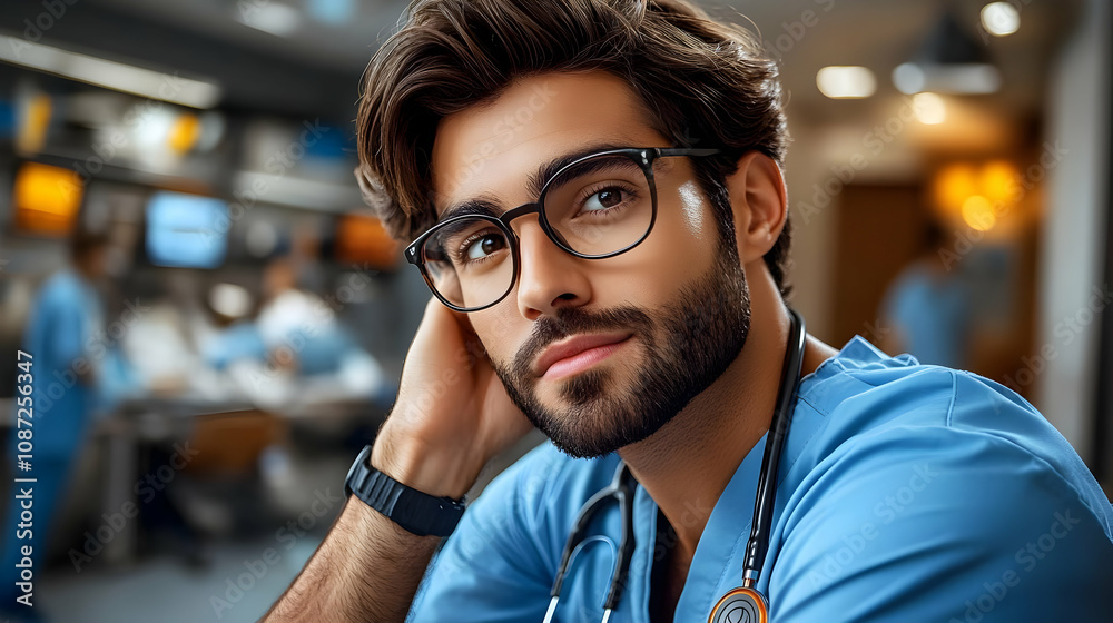 Portrait of a Male Doctor in a Hospital Setting
