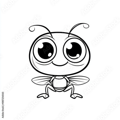 Cartoon illustration of an ant that will look great on children's books and educational materials related to insects. photo