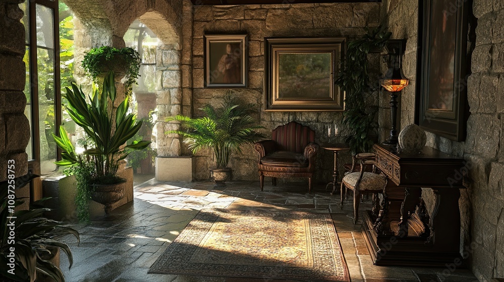 Fototapeta premium Stone House Interior 