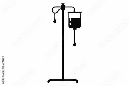 iv drip stand  silhouette isolated on a white background