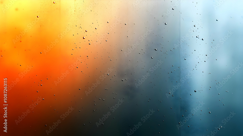 Obraz premium Abstract Background with Orange and Blue Gradient and Water Drops