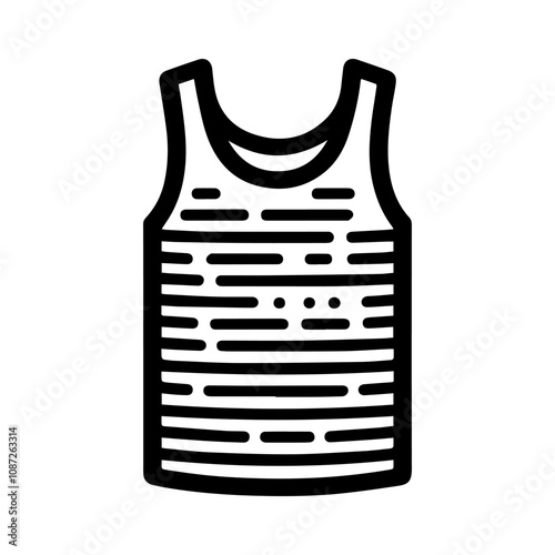 Simple Vector Icon of a Tank Top – Logo Design Illustration