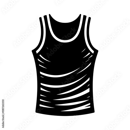 Simple Vector Icon of a Tank Top – Logo Design Illustration