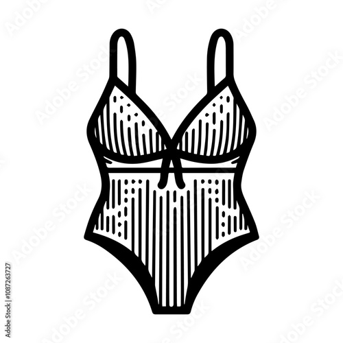 Simple Vector Icon of a Swimsuit – Logo Design Illustration
