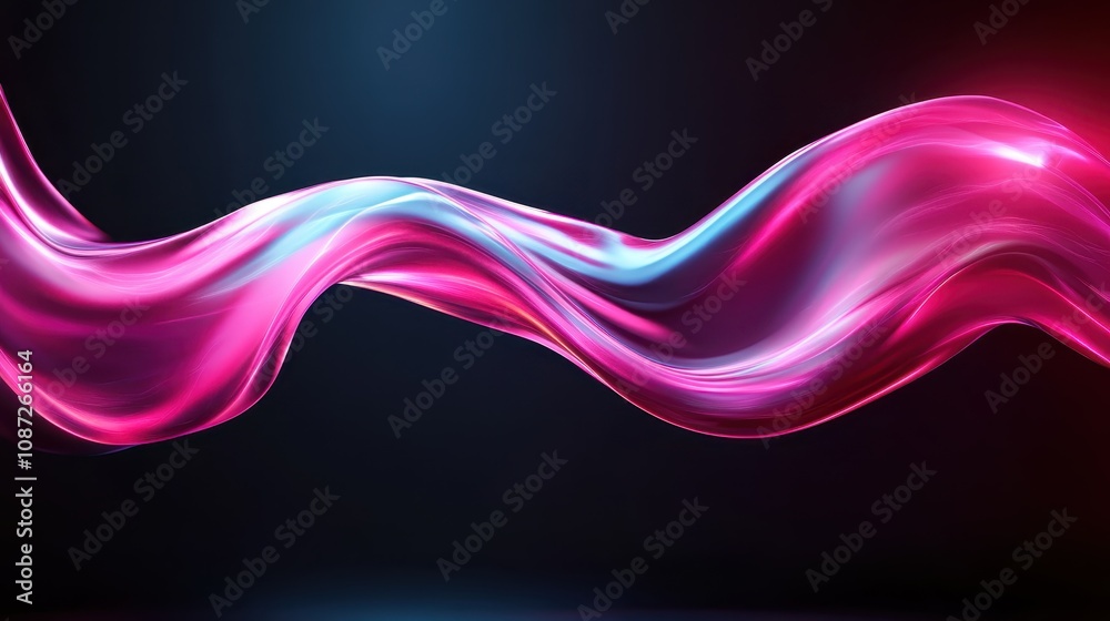 Graceful intertwining ribbons of pink and blue gently flowing across a dark surface, shining with luminescent elegance, evoking wonder and relaxation. Graceful intertwining ribbons of pink and blue gently flowing across a dark surface, shining with luminescent elegance, evoking wonder and relaxation.