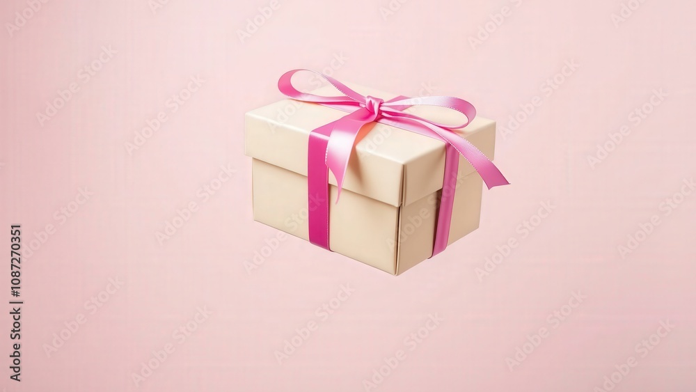 Elegant Gift Box with Pink Ribbon Perfect for Special Occasions, Birthdays, or Holidays