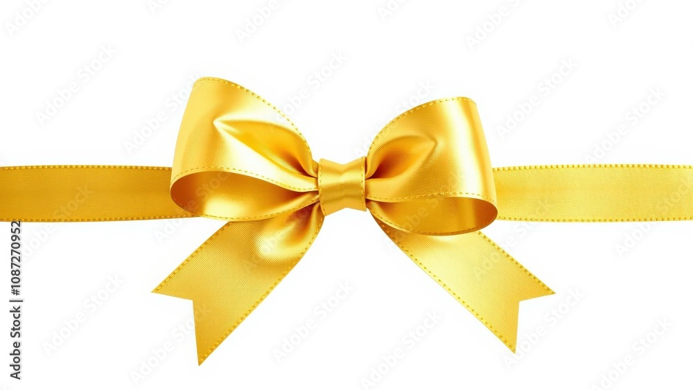 Elegant Golden Ribbon Bow Perfect for Gift Wrapping, Decoration, and Celebrations Elegant Golden Ribbon Bow Perfect for Gift Wrapping, Decoration, and Celebrations