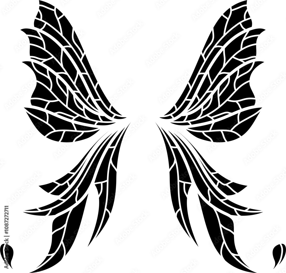 Obraz premium Fairy wings silhouette vector