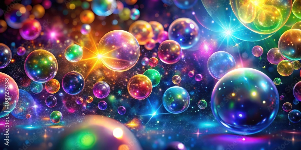A celestial tapestry of vibrant spheres, each reflecting a universe within, shimmering against a backdrop of stardust and cosmic light. A celestial tapestry of vibrant spheres, each reflecting a universe within, shimmering against a backdrop of stardust and cosmic light.