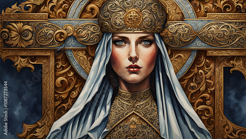 woman in the church, ai generated