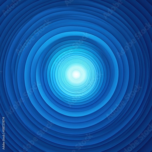 Abstract Blue Concentric Circles Pattern with Light Source