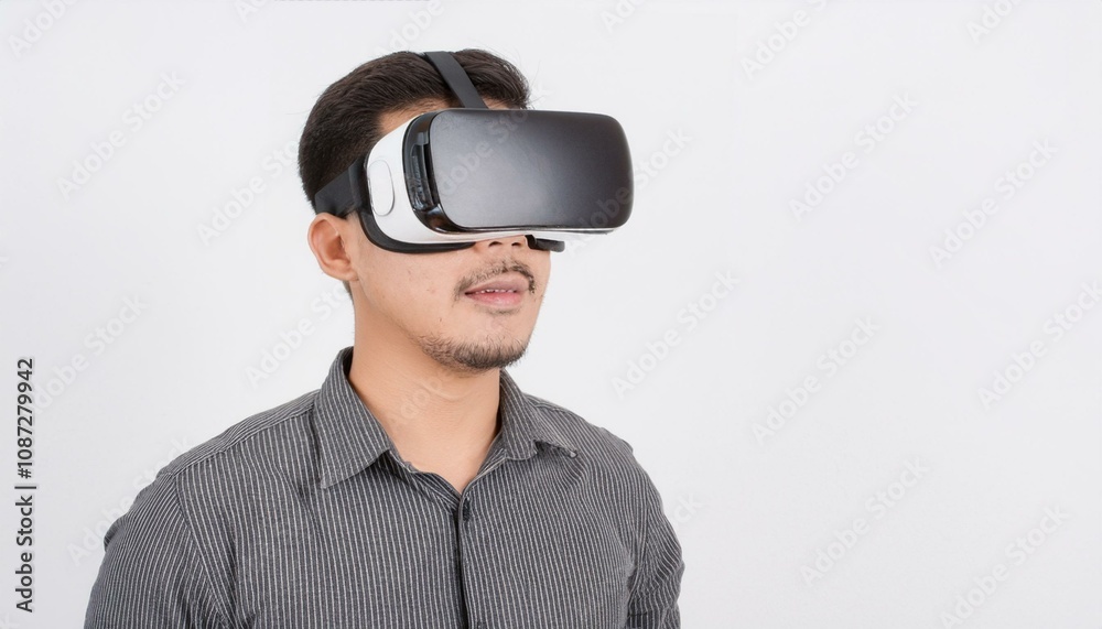 Man Exploring Virtual Reality: Immersive Experience Man Exploring Virtual Reality: Immersive Experience