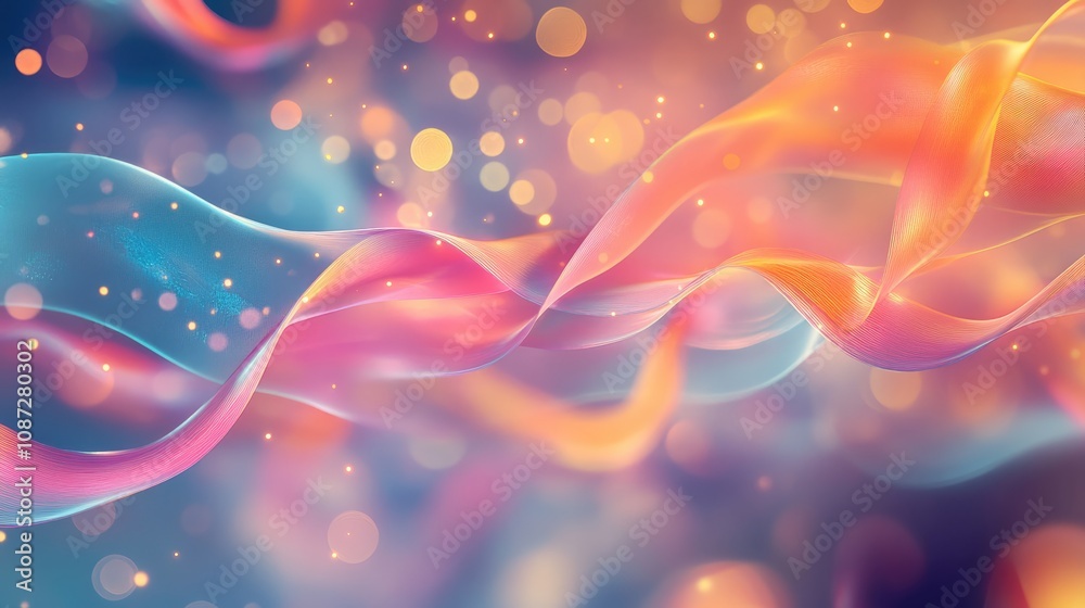 Abstract Wavy Background with Shimmering Lights Abstract Wavy Background with Shimmering Lights