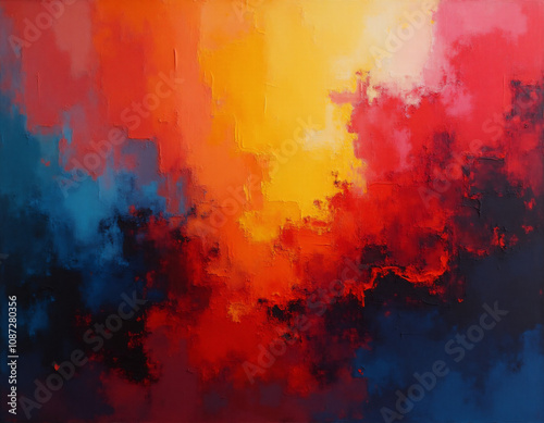 Abstract orange and blue background. Generative Ai