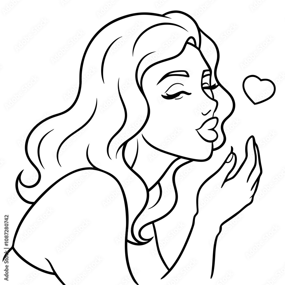 romantic woman blows kiss romantic woman blows kiss