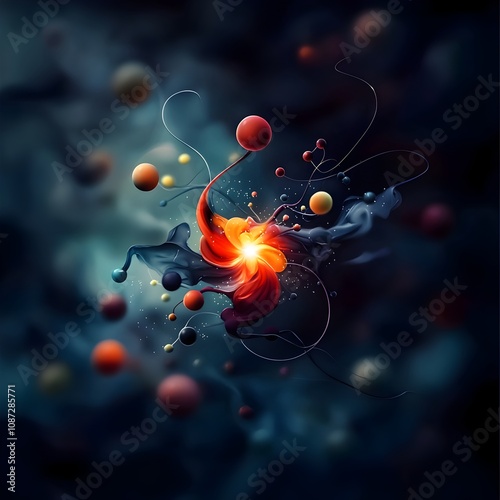 Captivating Molecular Symphony   A striking visual representation of the hidden beauty within the microscopic realm photo