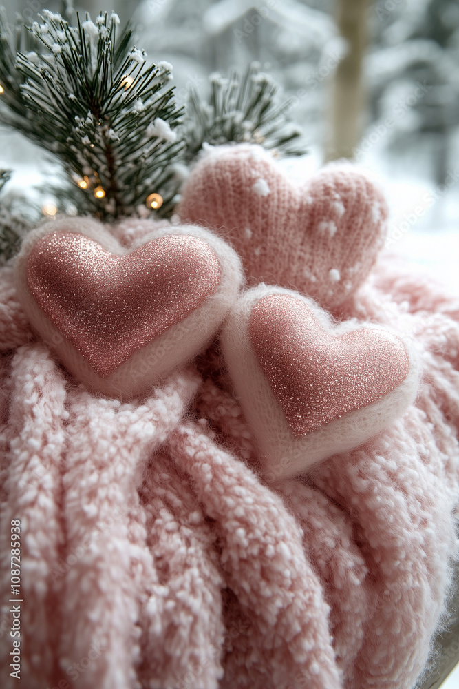 Pink Plaid Hearts and Christmas Glam