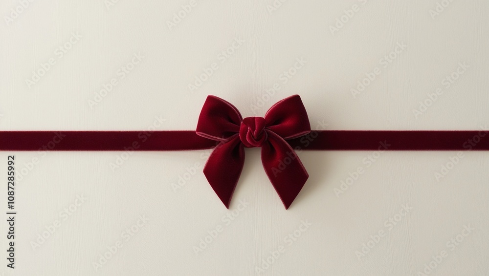 A solitary and exquisitely satin ribbon bow, centered on a white background A solitary and exquisitely satin ribbon bow, centered on a white background