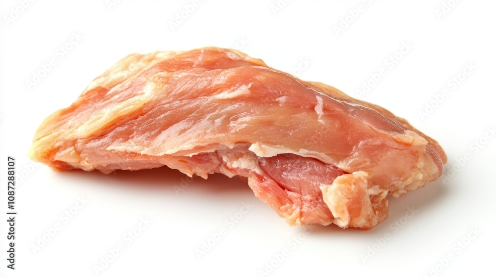 Close-Up Image of a Single Cut of Raw Meat on a Clean White Background for Culinary and Food Photography Uses Close-Up Image of a Single Cut of Raw Meat on a Clean White Background for Culinary and Food Photography Uses