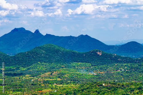 Canvas Print Beautiful landscape with mountains and blue sky