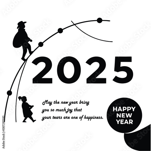 Happy new year vector template background illustration