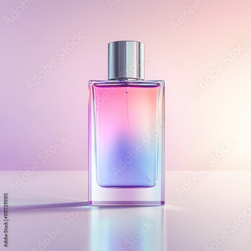 A sleek, modern perfume bottle with a gradient design, showcasing elegance and style.