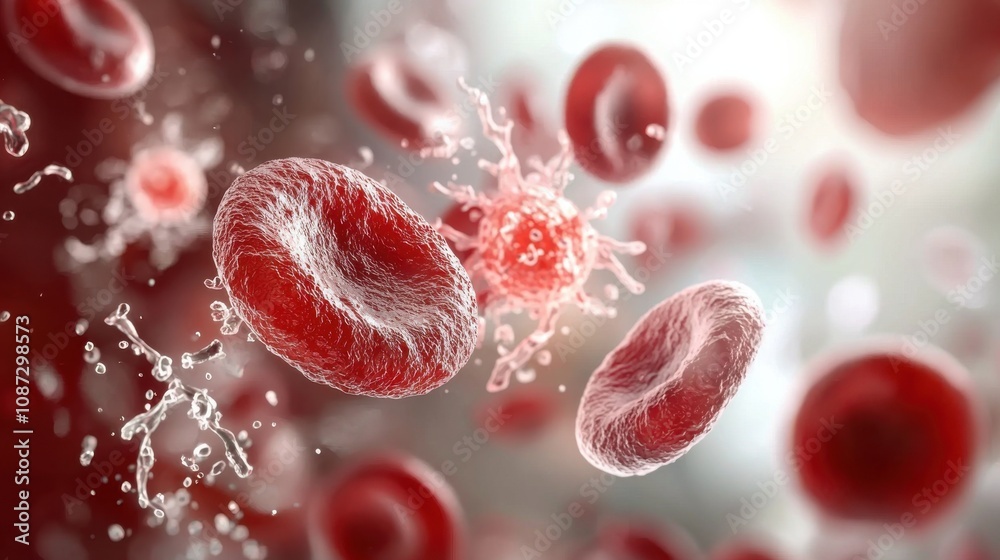 Fototapeta premium High-Resolution View of Red Blood Cells in Detail