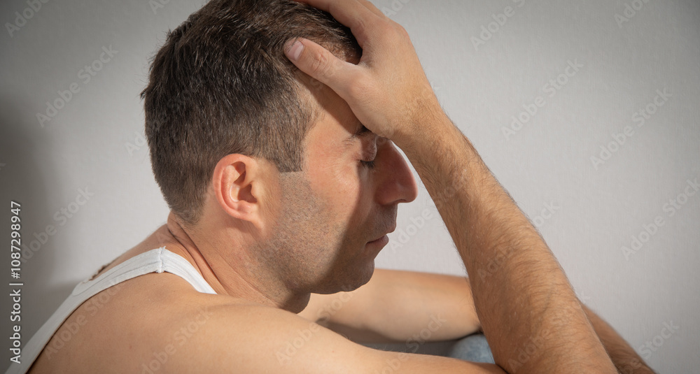 Stressed caucasian man. Depression. Stress Stressed caucasian man. Depression. Stress