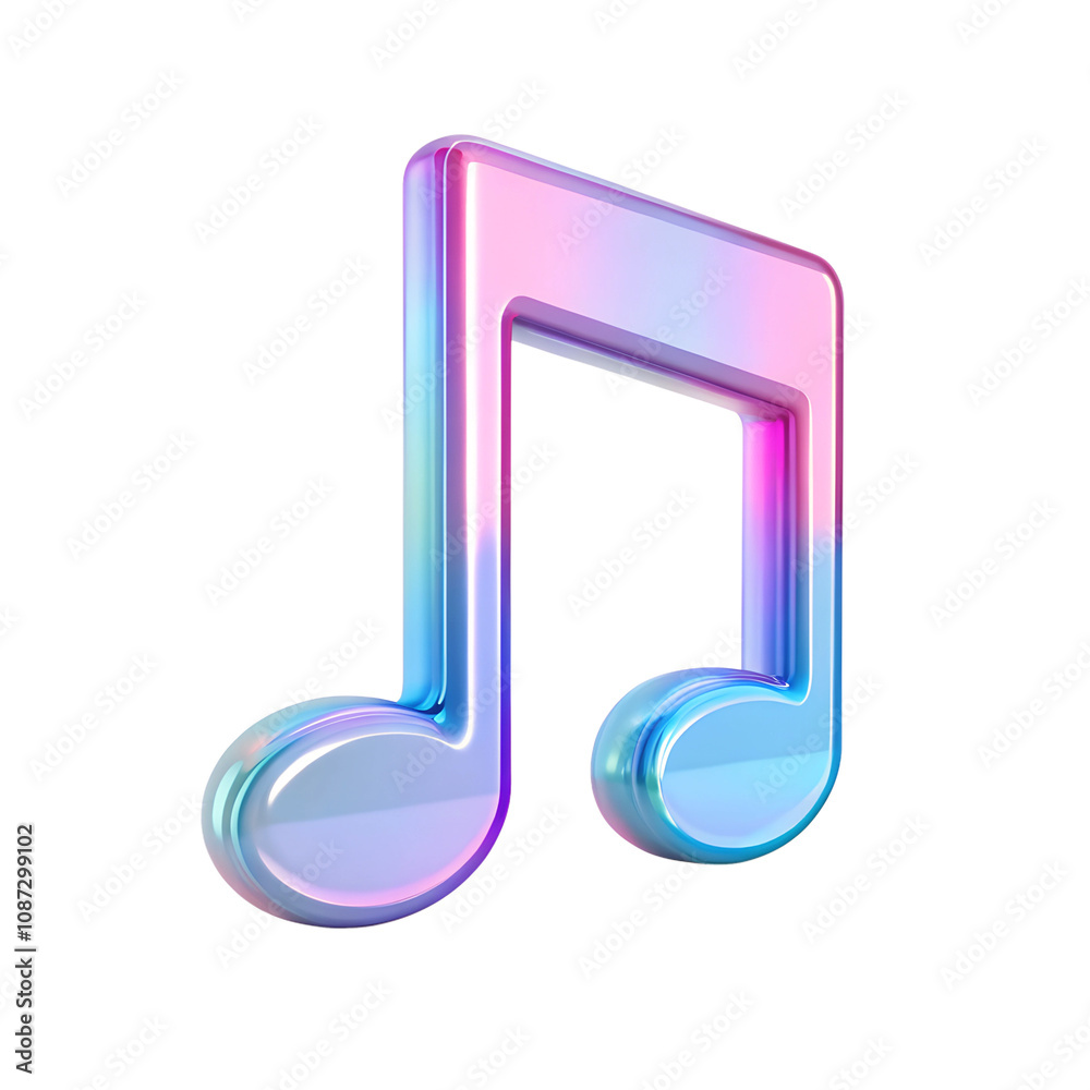 3D purple music note icon design for creative projects isolated on transparent background. 3D purple music note icon design for creative projects isolated on transparent background.