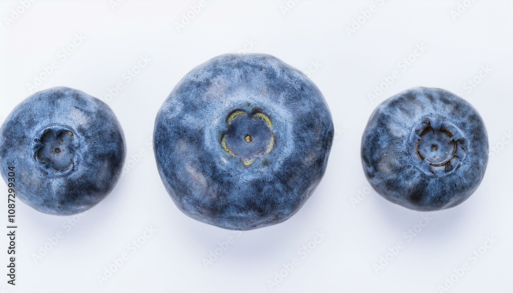 Blueberry fruit on white background, top view of blueberries fruits isolated on white background, ripe blueberry fruits. ai generated