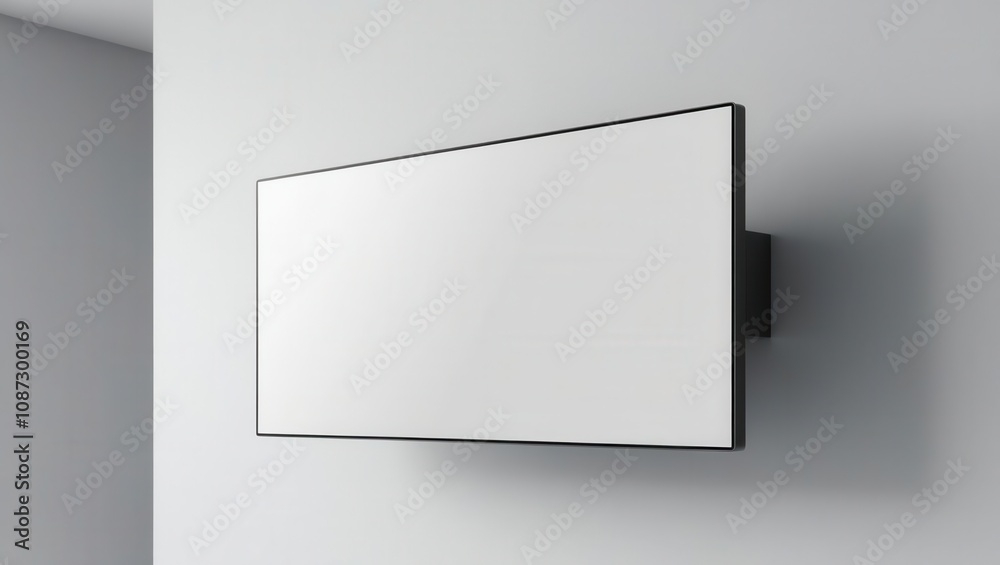 mockup screen. A modern, sleek flat-screen TV mounted on a wall, showcasing a minimalist design against a light-colored background. mockup screen. A modern, sleek flat-screen TV mounted on a wall, showcasing a minimalist design against a light-colored background.