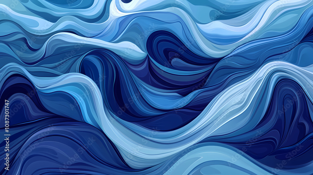 Azure rhapsody: dancing waves in a dreamy sea. Dreamlike Ocean Waves. Illustration Azure rhapsody: dancing waves in a dreamy sea. Dreamlike Ocean Waves. Illustration