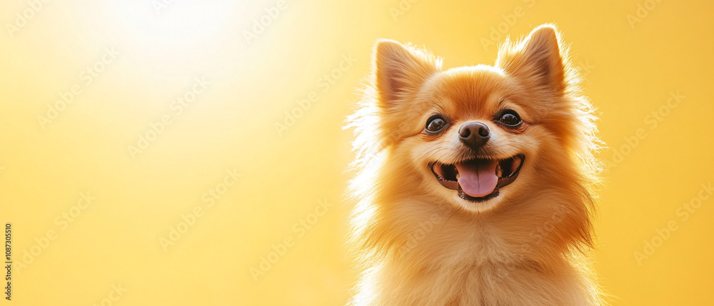 Obraz premium Pomeranian Dog Smiling Half Portrait in Natural Daylight