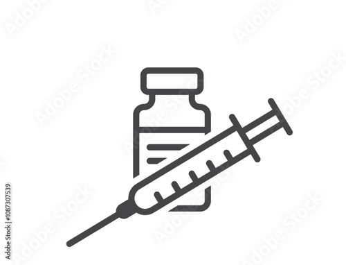 vaccine line icon. vaccination and disease prevention symbol. isolated vector image in simple style