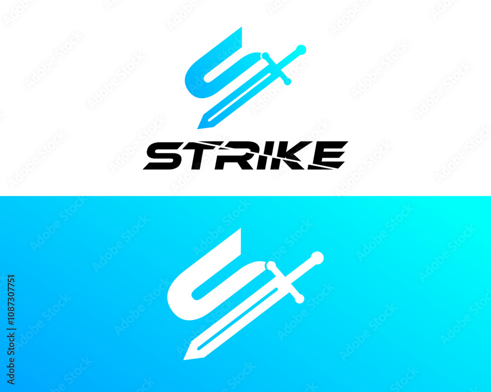 Letter S monogram sharp sword logo design. Letter S monogram sharp sword logo design.