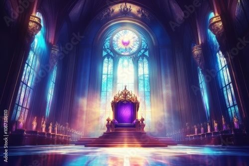 An enchanting illustration showcasing the throne's grandeur.