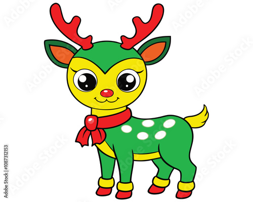 christmas baby reindeer illustration deer vector