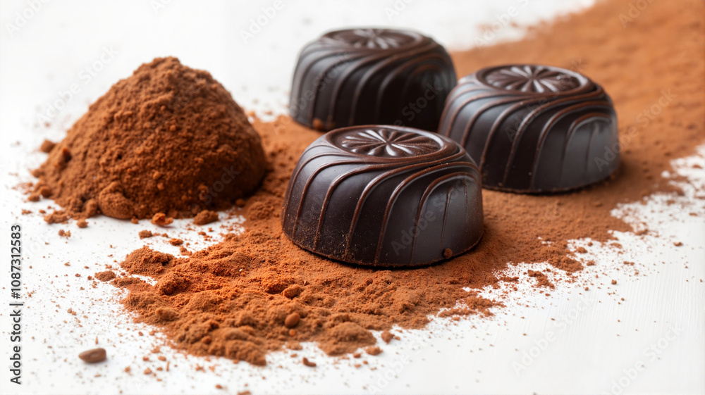 Chocolate truffles with cocoa powder Chocolate truffles with cocoa powder
