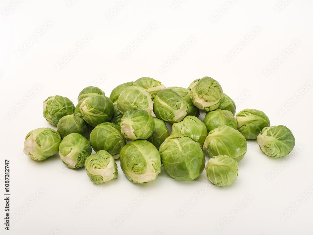 Brussels sprouts on a white background Brussels sprouts on a white background