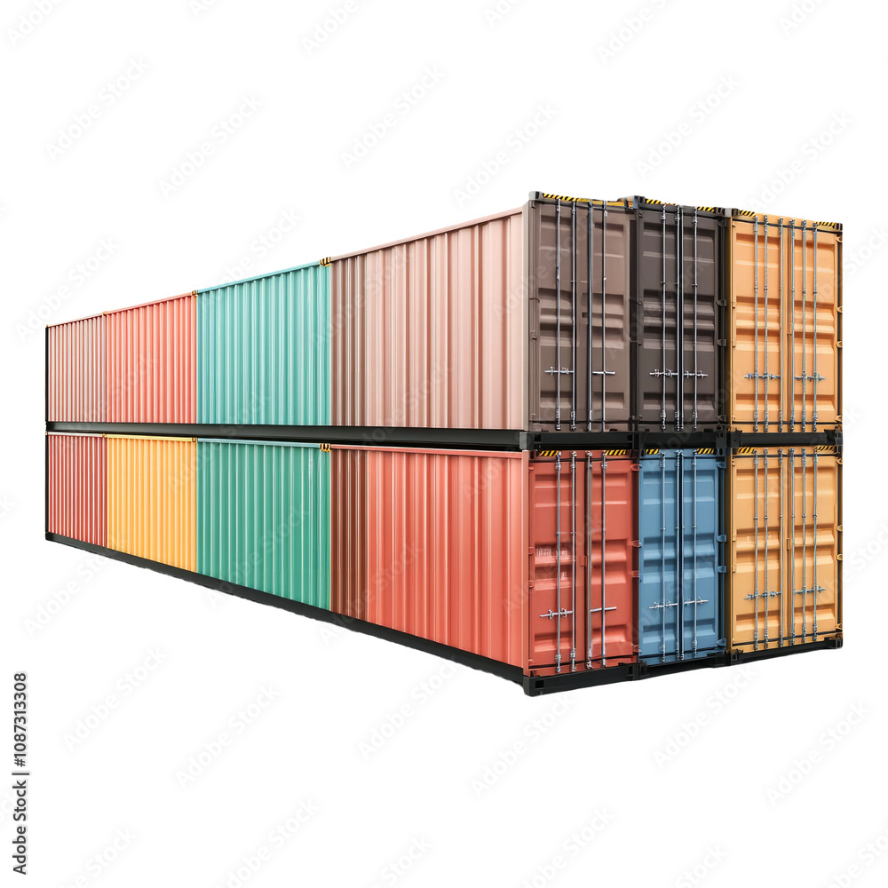 Colorful Shipping Containers Stacked Together Colorful Shipping Containers Stacked Together