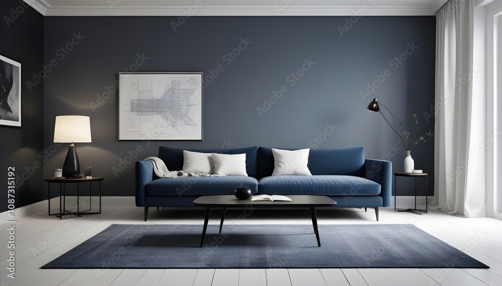 Illustration of the living room interior Illustration of the living room interior