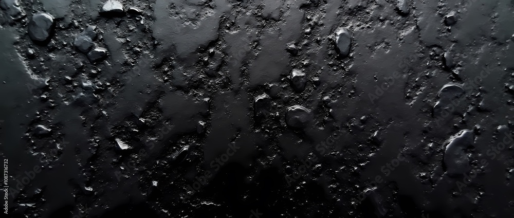 Close up of abstract rough texture of black oil paint applied with brush Close up of abstract rough texture of black oil paint applied with brush