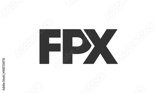 FPX logo design template with strong and modern bold text. Initial based vector logotype featuring simple and minimal typography. Trendy company identity.