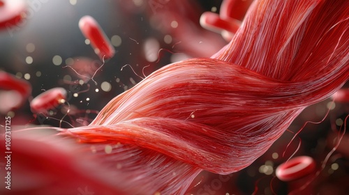 Realistic Muscle Fibers with Blood Vessels
