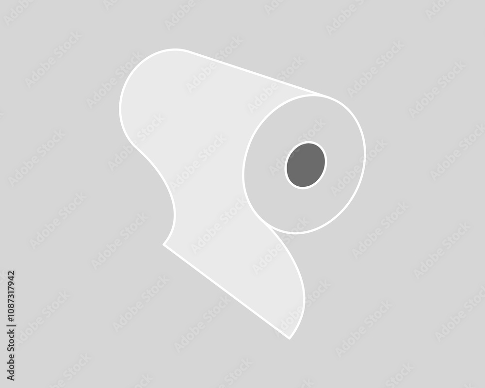 Textile roll vector icon. Paper tube illustration design for kitchen cleaning towel, carpet, scroll whatman, fabric.