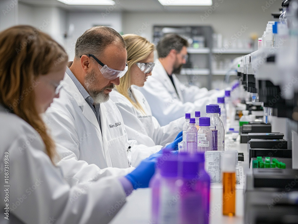 Cutting-edge research: Scientists exploring the medicinal properties of cannabis in a state-of-the-art laboratory Cutting-edge research: Scientists exploring the medicinal properties of cannabis in a state-of-the-art laboratory