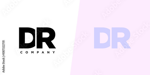 Letter D and R, DR logo design template. Minimal monogram initial based logotype.