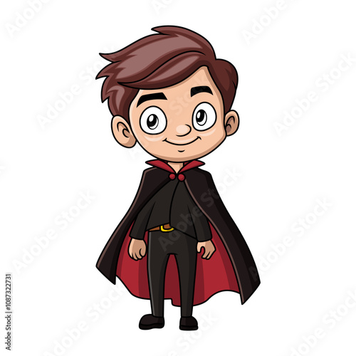 Cute little magician boy cartoon