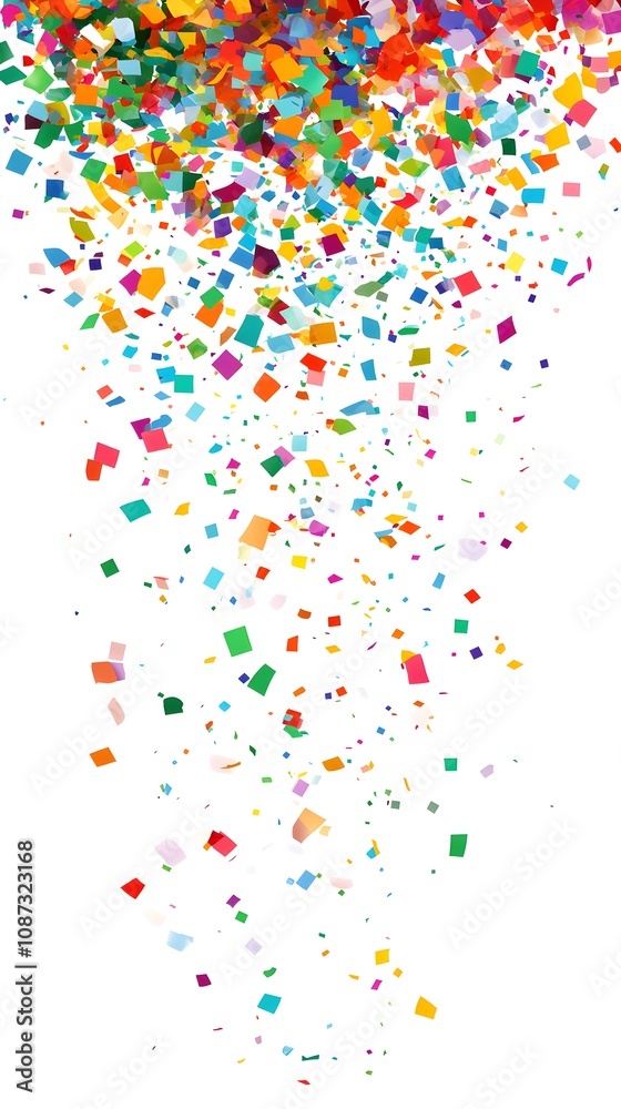 Colorful confetti cascading down in a vibrant celebration. Colorful confetti cascading down in a vibrant celebration.