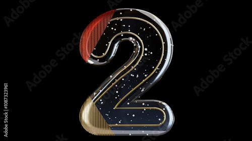 Wallpaper Mural number 2, glass with snowfall and wire inside and night sky behind it, transparent background, seamless loop Torontodigital.ca